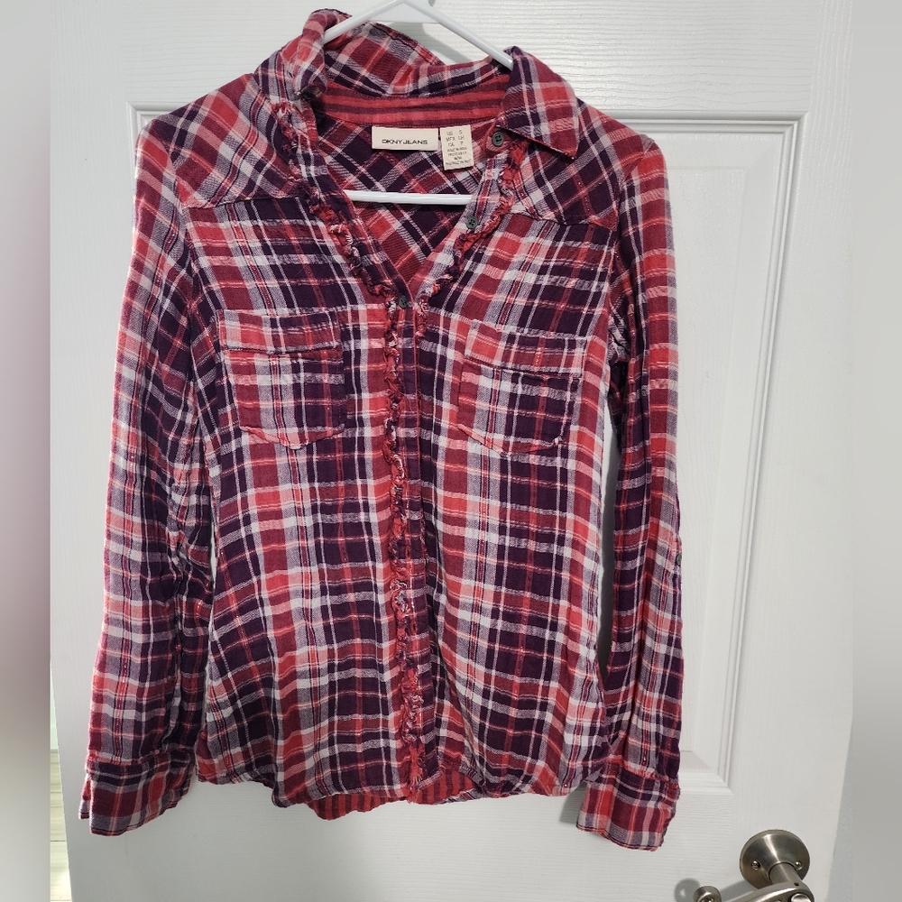 DKNY long sleeve button up size small